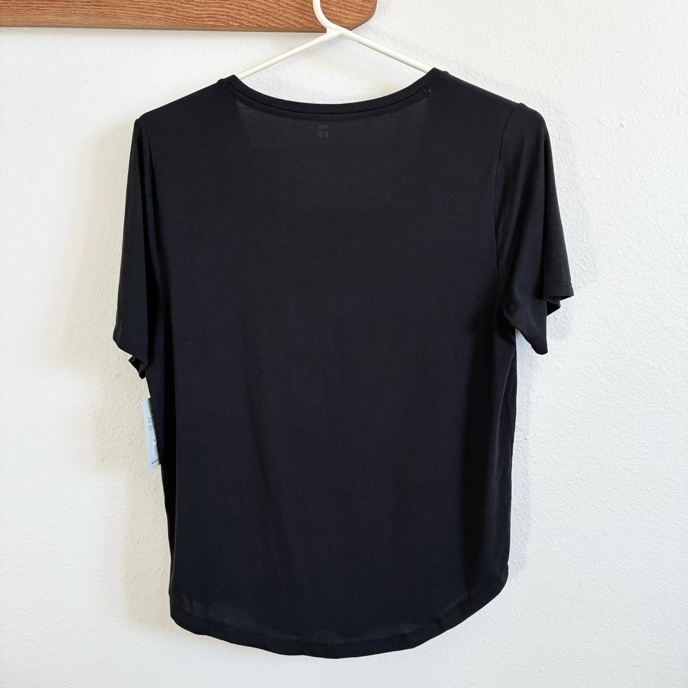 NWT Tommy John Second Skin Short Sleeve Sleep Pocket Black Shirt Womens XS NEW - Picture 2 of 5